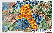 Political 3D Map of Paez, semi-desaturated