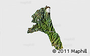 Satellite 3D Map of Paez, single color outside