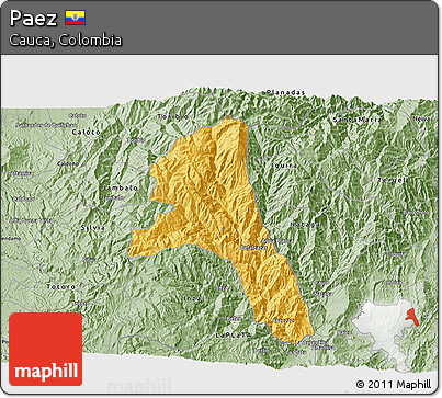 Savanna Style 3D Map of Paez