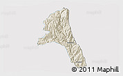 Shaded Relief 3D Map of Paez, single color outside