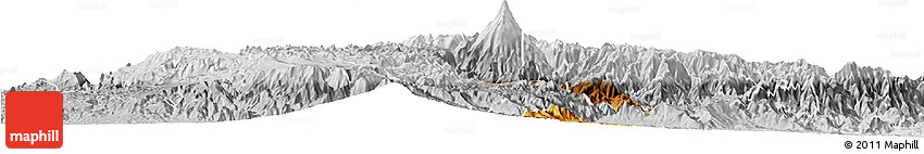 Physical Horizon Map of Paez, lighten, desaturated