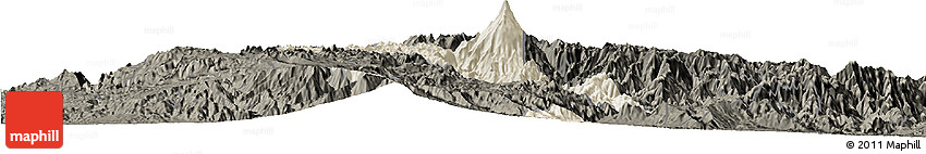 Shaded Relief Horizon Map of Paez, darken