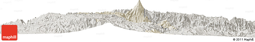 Shaded Relief Horizon Map of Paez, semi-desaturated