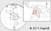 Blank Location Map of Paez, highlighted country, within the entire country