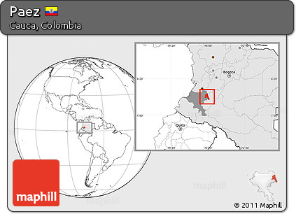 Blank Location Map of Paez, highlighted country, highlighted parent region