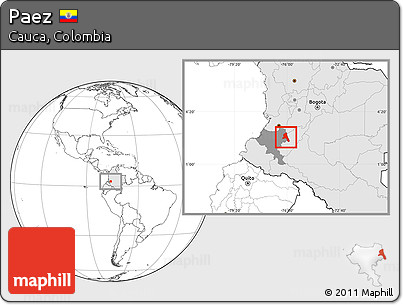 Blank Location Map of Paez, highlighted country, highlighted parent region