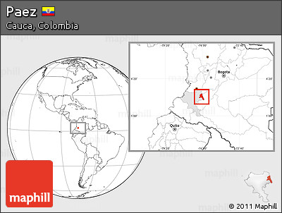 Blank Location Map of Paez, highlighted parent region