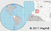 Gray Location Map of Paez, highlighted country