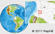 Physical Location Map of Paez, highlighted country