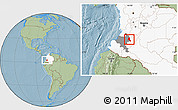 Savanna Style Location Map of Paez, highlighted country, highlighted parent region, hill shading