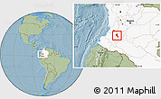 Savanna Style Location Map of Paez, highlighted country, hill shading