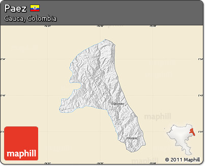 Classic Style Map of Paez, single color outside