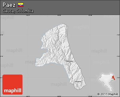 Gray Map of Paez, single color outside