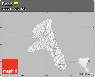 Gray Map of Paez, single color outside