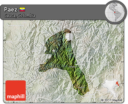 Satellite Map of Paez, lighten