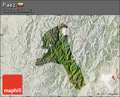 Satellite Map of Paez, lighten