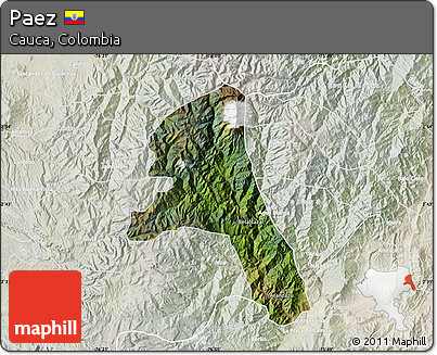 Satellite Map of Paez, lighten