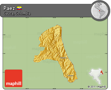 Savanna Style Map of Paez, single color outside