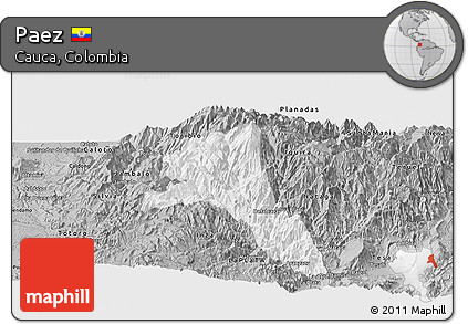 Gray Panoramic Map of Paez