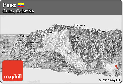 Gray Panoramic Map of Paez