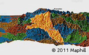 Political Panoramic Map of Paez, darken