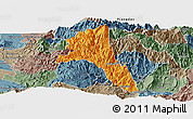 Political Panoramic Map of Paez, semi-desaturated