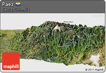 Satellite Panoramic Map of Paez