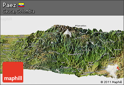 Satellite Panoramic Map of Paez