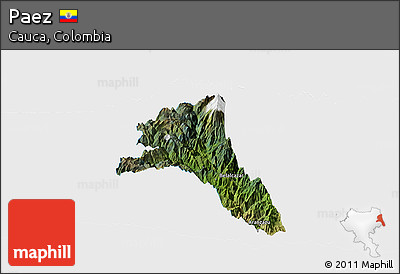 Satellite Panoramic Map of Paez, single color outside