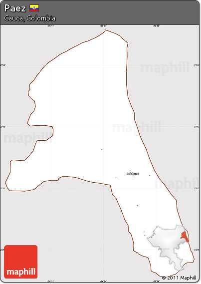 Classic Style Simple Map of Paez, cropped outside