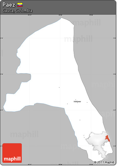 Gray Simple Map of Paez, single color outside