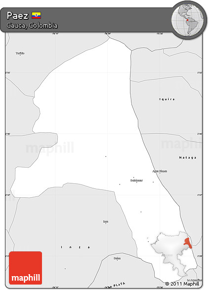 Silver Style Simple Map of Paez