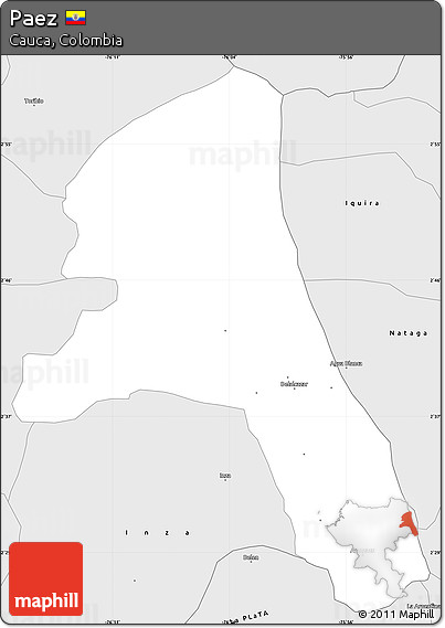 Silver Style Simple Map of Paez