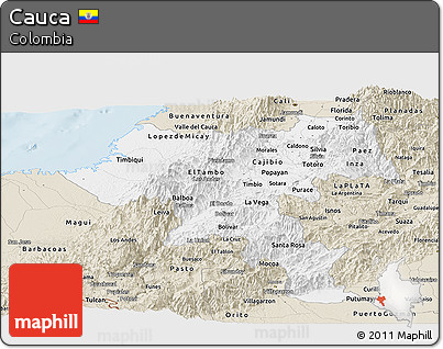 Classic Style Panoramic Map of Cauca