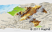 Physical Panoramic Map of Cauca, shaded relief outside