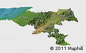Satellite Panoramic Map of Cauca, single color outside