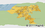 Savanna Style Panoramic Map of Cauca, single color outside