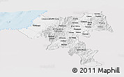Silver Style Panoramic Map of Cauca, single color outside