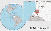 Gray Location Map of Piendamo, highlighted country, highlighted parent region