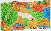 Shaded Relief 3D Map of Popayan, political outside