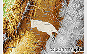 Shaded Relief Map of Popayan, physical outside
