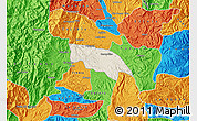Shaded Relief Map of Popayan, political outside