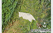 Shaded Relief Map of Popayan, satellite outside