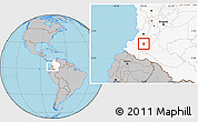 Gray Location Map of Purace, highlighted country