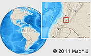 Shaded Relief Location Map of Purace