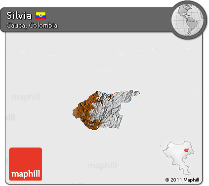 Physical 3D Map of Silvia, single color outside