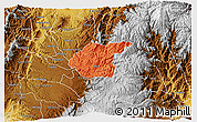 Political 3D Map of Silvia, physical outside