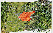 Political 3D Map of Silvia, satellite outside