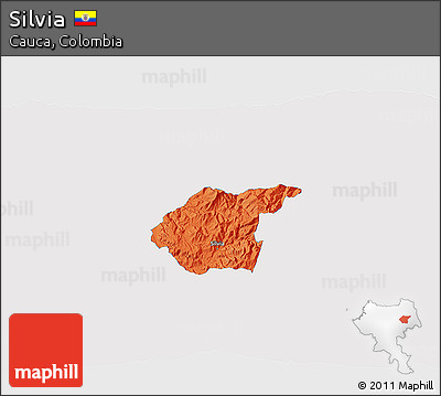 Political 3D Map of Silvia, single color outside