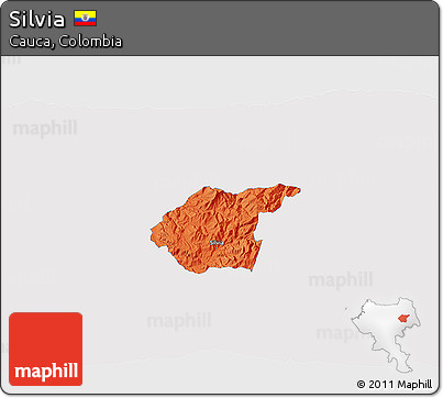 Political 3D Map of Silvia, single color outside